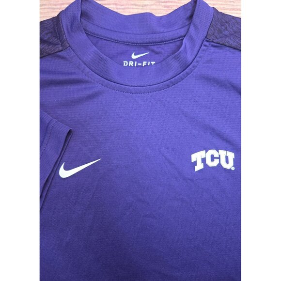 Nike Dri-Fit TCU MensBand Polo Small Purple Performance Short Sleeve - Picture 4 of 8